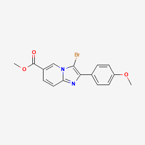molecular formula C16H13BrN2O3 B2481234 Methyl 3-bromo-2-(4-methoxyphenyl)imidazo[1,2-a]pyridine-6-carboxylate CAS No. 866133-13-3