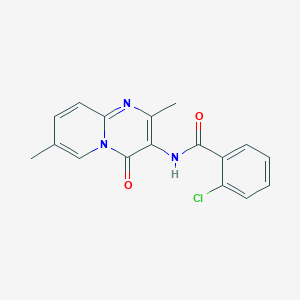 molecular formula C17H14ClN3O2 B2481235 2-chloro-N-(2,7-dimethyl-4-oxo-4H-pyrido[1,2-a]pyrimidin-3-yl)benzamide CAS No. 942001-44-7