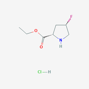 molecular formula C7H13ClFNO2 B2481237 Ethyl (2S,4S)-4-fluoropyrrolidine-2-carboxylate hydrochloride CAS No. 2230789-93-0