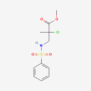 molecular formula C11H14ClNO4S B2481238 Methyl 3-benzenesulfonamido-2-chloro-2-methylpropanoate CAS No. 865612-45-9