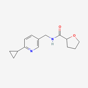 molecular formula C14H18N2O2 B2481240 N-((6-cyclopropylpyridin-3-yl)methyl)tetrahydrofuran-2-carboxamide CAS No. 2320444-65-1