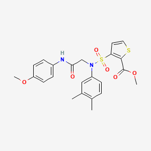 molecular formula C23H24N2O6S2 B2481241 Methyl 3-[(3,4-dimethylphenyl){2-[(4-methoxyphenyl)amino]-2-oxoethyl}sulfamoyl]thiophene-2-carboxylate CAS No. 941918-97-4