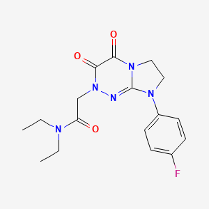 molecular formula C17H20FN5O3 B2481244 N,N-diethyl-2-(8-(4-fluorophenyl)-3,4-dioxo-3,4,7,8-tetrahydroimidazo[2,1-c][1,2,4]triazin-2(6H)-yl)acetamide CAS No. 941976-52-9