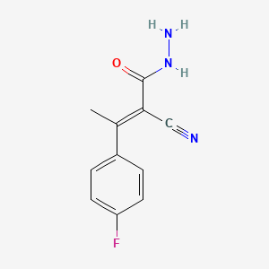molecular formula C11H10FN3O B2481245 (2E)-2-cyano-3-(4-fluorophenyl)but-2-enehydrazide CAS No. 380591-68-4