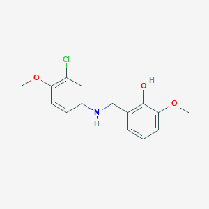 molecular formula C15H16ClNO3 B2481246 2-{[(3-氯-4-甲氧基苯基)氨基]甲基}-6-甲氧基苯酚 CAS No. 451469-54-8