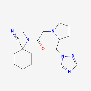 molecular formula C17H26N6O B2481256 N-(1-cyanocyclohexyl)-N-methyl-2-{2-[(1H-1,2,4-triazol-1-yl)methyl]pyrrolidin-1-yl}acetamide CAS No. 1311507-59-1