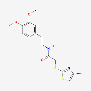 molecular formula C16H20N2O3S2 B2481260 N-[2-(3,4-dimethoxyphenyl)ethyl]-2-[(4-methyl-1,3-thiazol-2-yl)sulfanyl]acetamide CAS No. 852696-33-4