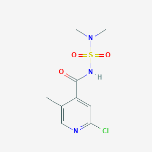 molecular formula C9H12ClN3O3S B2481262 2-Chloro-N-(dimethylsulfamoyl)-5-methylpyridine-4-carboxamide CAS No. 2411235-51-1