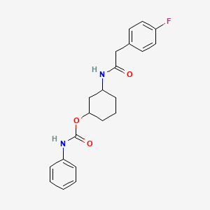 molecular formula C21H23FN2O3 B2481263 3-(2-(4-Fluorophenyl)acetamido)cyclohexyl phenylcarbamate CAS No. 1351615-58-1