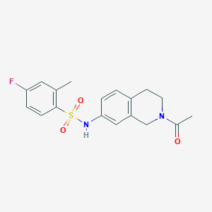 molecular formula C18H19FN2O3S B2481266 N-(2-乙酰基-1,2,3,4-四氢异喹啉-7-基)-4-氟-2-甲基苯基磺酰胺 CAS No. 955673-47-9