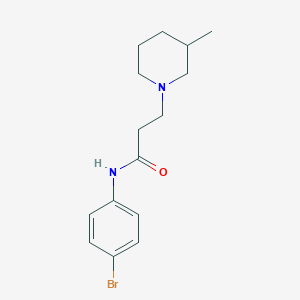 molecular formula C15H21BrN2O B248127 N-(4-bromophenyl)-3-(3-methylpiperidin-1-yl)propanamide 