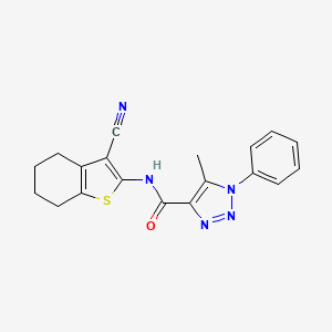 molecular formula C19H17N5OS B2481271 N-(3-cyano-4,5,6,7-tetrahydro-1-benzothiophen-2-yl)-5-methyl-1-phenyltriazole-4-carboxamide CAS No. 871323-59-0