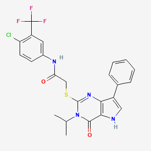 molecular formula C24H20ClF3N4O2S B2481274 N-(4-氯-3-(三氟甲基)苯基)-2-((3-异丙基-4-氧代-7-苯基-4,5-二氢-3H-吡咯并[3,2-d]嘧啶-2-基)硫代)乙酰胺 CAS No. 2034485-24-8