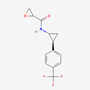 molecular formula C13H12F3NO2 B2481295 N-[(1R,2S)-2-[4-(Trifluoromethyl)phenyl]cyclopropyl]oxirane-2-carboxamide CAS No. 2418618-67-2