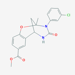 methyl 3-(3-chlorophenyl)-2-methyl-4-oxo-3,4,5,6-tetrahydro-2H-2,6-methanobenzo[g][1,3,5]oxadiazocine-8-carboxylate