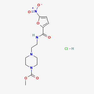 molecular formula C13H19ClN4O6 B2481316 Chlorhydrate de 4-(2-(5-nitrofuran-2-carboxamido)éthyl)pipérazine-1-carboxylate de méthyle CAS No. 1351612-03-7