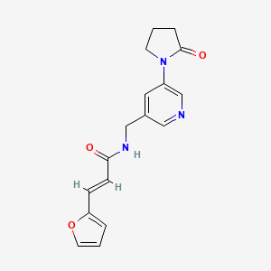 molecular formula C17H17N3O3 B2481322 (E)-3-(furan-2-yl)-N-((5-(2-oxopyrrolidin-1-yl)pyridin-3-yl)methyl)acrylamide CAS No. 2035036-00-9