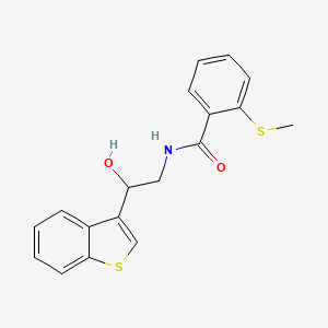 molecular formula C18H17NO2S2 B2481327 N-(2-(苯并[b]噻吩-3-基)-2-羟基乙基)-2-(甲硫基)苯甲酰胺 CAS No. 2034405-60-0