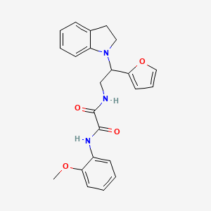 molecular formula C23H23N3O4 B2481331 N1-(2-(furan-2-yl)-2-(indolin-1-yl)ethyl)-N2-(2-methoxyphenyl)oxalamide CAS No. 898458-46-3