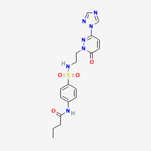 N-(4-(N-(2-(6-oxo-3-(1H-1,2,4-triazol-1-yl)pyridazin-1(6H)-yl)ethyl)sulfamoyl)phenyl)butyramide