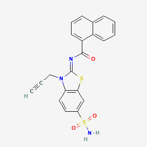molecular formula C21H15N3O3S2 B2481345 N-(3-prop-2-ynyl-6-sulfamoyl-1,3-benzothiazol-2-ylidene)naphthalene-1-carboxamide CAS No. 865182-48-5