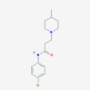 molecular formula C15H21BrN2O B248135 N-(4-bromophenyl)-3-(4-methylpiperidin-1-yl)propanamide 