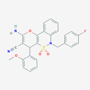 2-Amino-6-(4-fluorobenzyl)-4-(2-methoxyphenyl)-4,6-dihydropyrano[3,2-c][2,1]benzothiazine-3-carbonitrile 5,5-dioxide