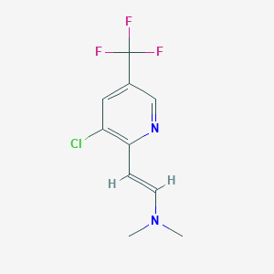 molecular formula C10H10ClF3N2 B2481355 (E)-2-[3-氯-5-(三氟甲基)吡啶-2-基]-N,N-二甲基乙烯胺 CAS No. 338978-12-4