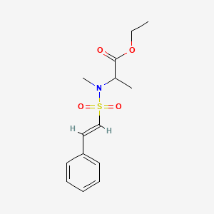 molecular formula C14H19NO4S B2481356 乙酸2-[甲基-[(E)-2-苯乙烯基]磺酰胺基]丙酯 CAS No. 1491150-84-5