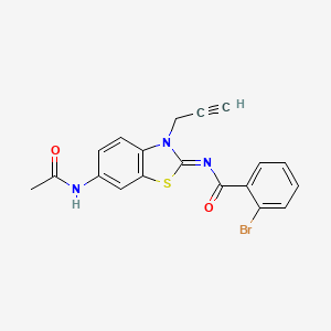 (Z)-N-(6-acetamido-3-(prop-2-yn-1-yl)benzo[d]thiazol-2(3H)-ylidene)-2-bromobenzamide