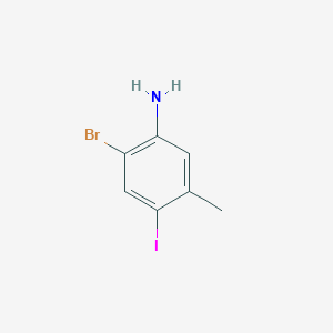 molecular formula C7H7BrIN B2481372 2-Bromo-4-iodo-5-methylaniline CAS No. 1823897-27-3