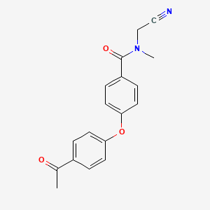 molecular formula C18H16N2O3 B2481378 4-(4-乙酰基苯氧基)-N-(氰甲基)-N-甲基苯甲酰胺 CAS No. 1465336-53-1