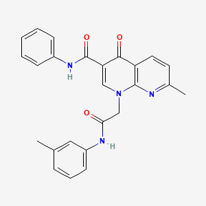 molecular formula C25H22N4O3 B2481384 7-甲基-4-氧代-1-(2-氧代-2-(间甲苯基氨基)乙基)-N-苯基-1,4-二氢-1,8-萘啶-3-甲酰胺 CAS No. 1251611-02-5