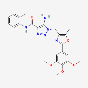 molecular formula C24H26N6O5 B2481387 5-amino-N-(2-methylphenyl)-1-{[5-methyl-2-(3,4,5-trimethoxyphenyl)-1,3-oxazol-4-yl]methyl}-1H-1,2,3-triazole-4-carboxamide CAS No. 1251568-77-0