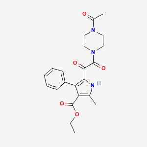 ethyl 5-[2-(4-acetylpiperazin-1-yl)-2-oxoacetyl]-2-methyl-4-phenyl-1H-pyrrole-3-carboxylate