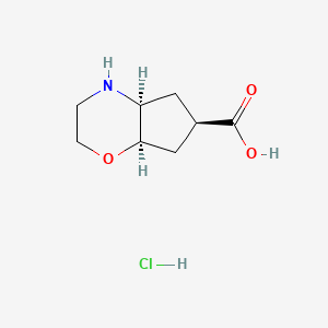 molecular formula C8H14ClNO3 B2481393 (4As,6R,7aR)-2,3,4,4a,5,6,7,7a-八氢环戊[b][1,4]氧杂环己烷-6-羧酸；盐酸盐 CAS No. 2470279-96-8