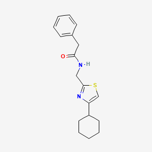 molecular formula C18H22N2OS B2481395 N-((4-环己基噻唑-2-基)甲基)-2-苯乙酰胺 CAS No. 2034335-35-6