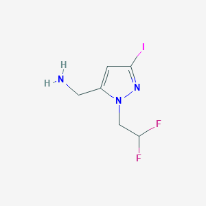 [2-(2,2-Difluoroethyl)-5-iodopyrazol-3-yl]methanamine
