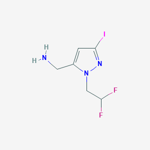 1-[1-(2,2-difluoroethyl)-3-iodo-1H-pyrazol-5-yl]methanamine