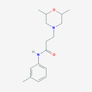 molecular formula C16H24N2O2 B248140 3-(2,6-dimethylmorpholin-4-yl)-N-(3-methylphenyl)propanamide 