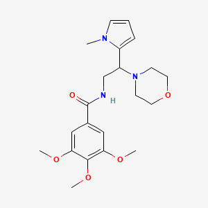 molecular formula C21H29N3O5 B2481408 3,4,5-trimethoxy-N-(2-(1-methyl-1H-pyrrol-2-yl)-2-morpholinoethyl)benzamide CAS No. 1049363-11-2