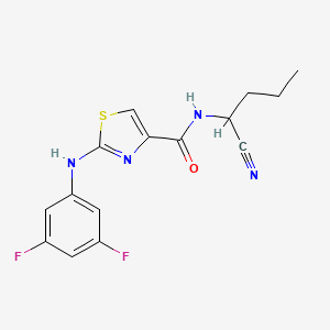 molecular formula C15H14F2N4OS B2481410 N-(1-Cyanobutyl)-2-(3,5-difluoroanilino)-1,3-thiazole-4-carboxamide CAS No. 2418672-81-6