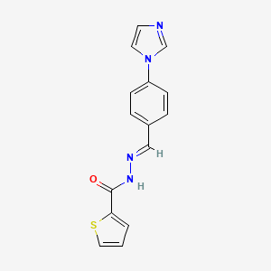 molecular formula C15H12N4OS B2481415 N'-{(E)-[4-(1H-imidazol-1-yl)phenyl]methylidene}-2-thiophenecarbohydrazide CAS No. 866009-62-3