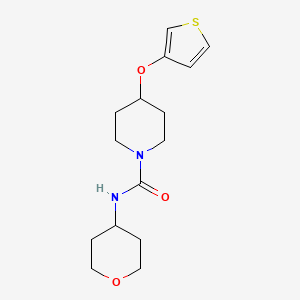 molecular formula C15H22N2O3S B2481425 N-(tetrahydro-2H-pyran-4-yl)-4-(thiophen-3-yloxy)piperidine-1-carboxamide CAS No. 2034365-08-5