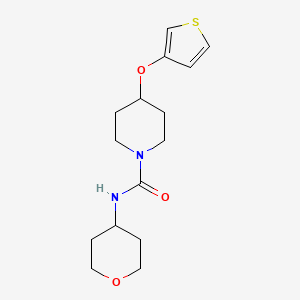 molecular formula C15H22N2O3S B2481425 N-(四氢-2H-吡喃-4-基)-4-(噻吩-3-氧基)哌啶-1-甲酰胺 CAS No. 2034365-08-5