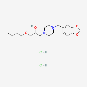 molecular formula C19H32Cl2N2O4 B2481435 1-(4-(Benzo[d][1,3]dioxol-5-ylmethyl)piperazin-1-yl)-3-butoxypropan-2-ol dihydrochloride CAS No. 1216931-39-3