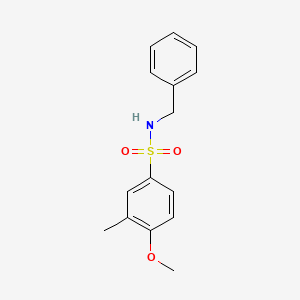 molecular formula C15H17NO3S B2481437 N-benzyl-4-methoxy-3-methylbenzenesulfonamide CAS No. 634168-79-9