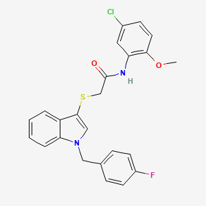 N-(5-chloro-2-methoxyphenyl)-2-[1-[(4-fluorophenyl)methyl]indol-3-yl]sulfanylacetamide