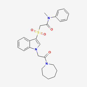 2-((1-(2-(azepan-1-yl)-2-oxoethyl)-1H-indol-3-yl)sulfonyl)-N-methyl-N-phenylacetamide