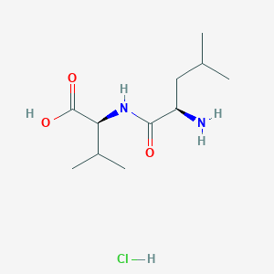 molecular formula C11H23ClN2O3 B2481459 (2S)-2-[[(2R)-2-氨基-4-甲基戊酰]氨基]-3-甲基丁酸;盐酸盐 CAS No. 2253619-45-1